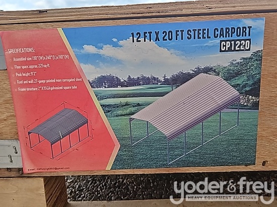 Unused 12' x 20' Steel Car Port
