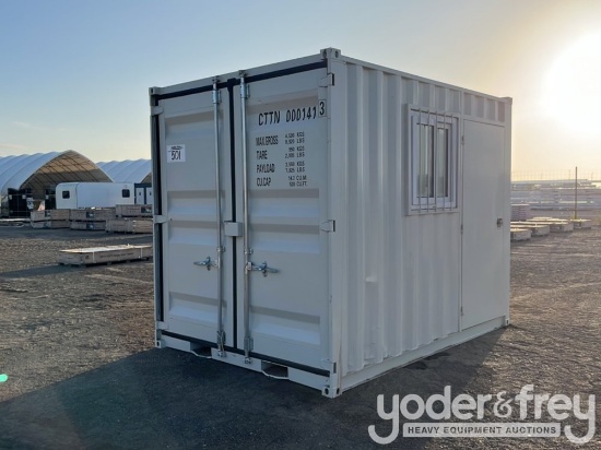 Unused CTTN 10.2’...... Container, Single Walk Door, Lock Box, Window, Fork Pockets