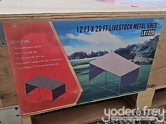 Unused 12' x 20' Metal Livestock Shelter