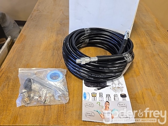 West Bay Sewer Jetter Kit 50' to suit Pressure Washer, 5800 PSI Drain Cleaner Hose 1/4 “...... NPT, 