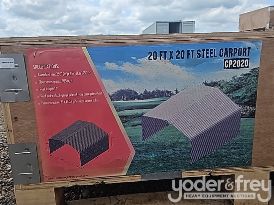 Unused 20' x 20' Steel Car Port