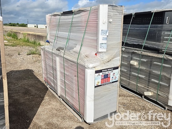 Unused 2025 7’...... Work Bench With 18 Drawers.  86*23*39 Inch, Packed In Plastics, Drawers With Lo