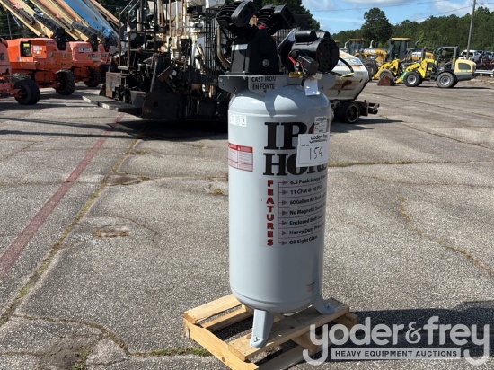 Unused Iron Horse 6hp 60 Gal Shop Air Compressor V-twin Cast Iron Pump, HI-FLO, 135 PSI (1Yr Factory