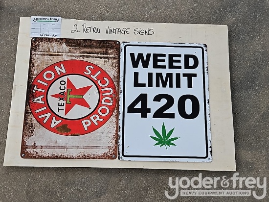 Unused Retro Vintage Signs (2 of)