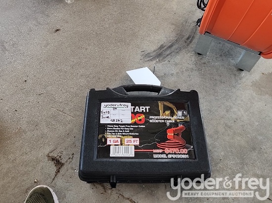 Unused 1 Gauge 25' HD Booster Cable c/w Carry Case