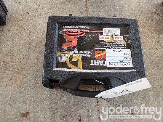 Unused 1 Gauge 25' HD Booster Cable c/w Carry Case