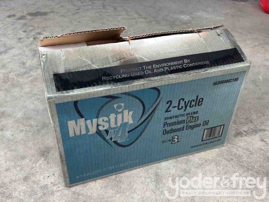 Unused Mystick Synthetic 2 Cycle Motor Oil (4 Gal Per Case)