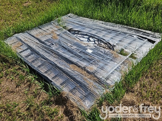 Unused 14' Bi-Parting Iron Gate c/w Artwork "Deer"