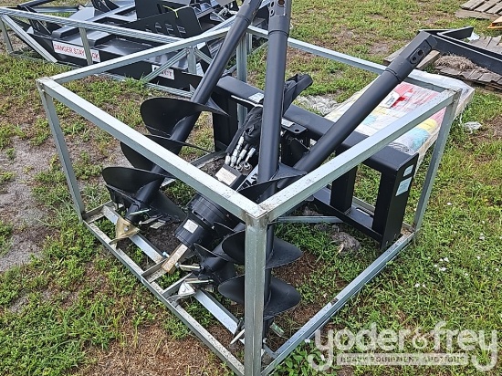 Unused Auger c/w 3 Bits to suit Skidsteer