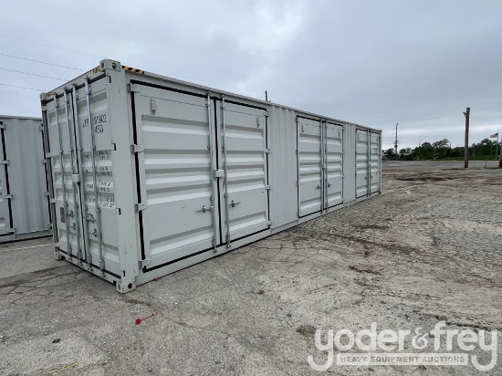 2025 40' HC Multi Door Container, 3 Side Doors, End Door, Lock Box, Side Forklift Pockets