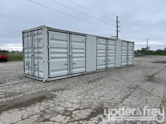 2025 40' HC Multi Door Container, 3 Side Doors, End Door, Lock Box, Side Forklift Pockets