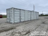 2025 40' HC Multi Door Container, 3 Side Doors, End Door, Lock Box, Side Forklift Pockets