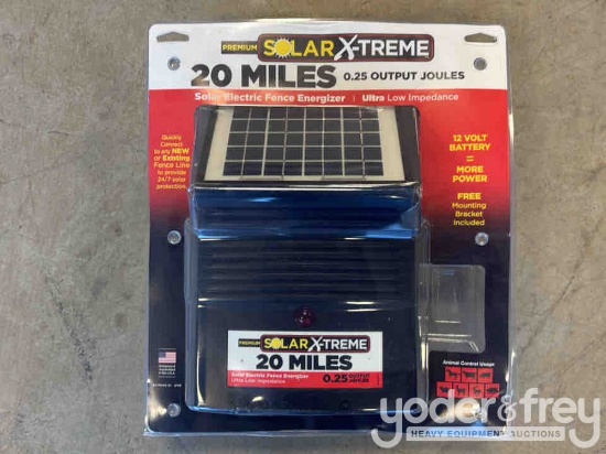 Unused 20 Mile Solar Powered Fence Energizers