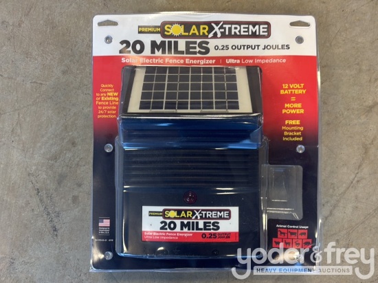 Unused 20 Mile Solar Powered Fence Energizers