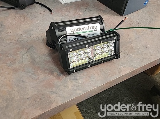 Unused 7" LED Light Bars, 12v-60v, 60W, Mounting Brackets (2 of)