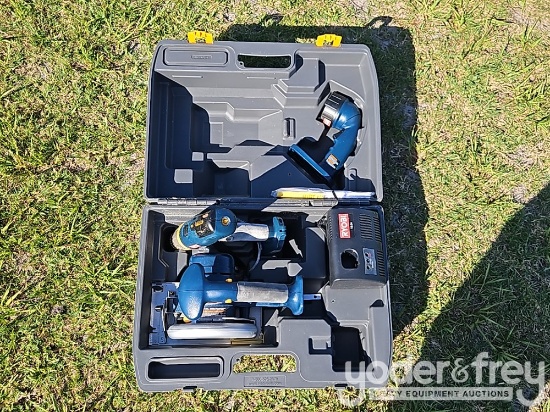 Ryobi 18V Skill Saw, Drill, Flashlight Kit