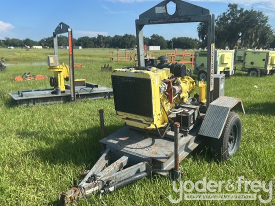 4" Trash Water Pump, Single Axle Trailer (Spares)