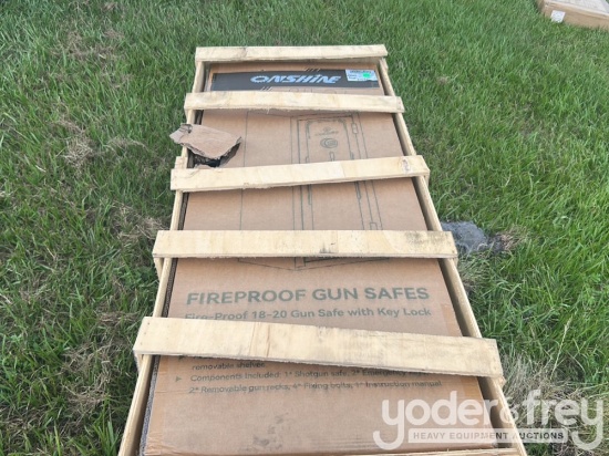 Unused 2026 Onshine Fire Proof 18-20 Gun Safe with Key Lock, 2 Movable Gun Rests, Electronic Lock, M