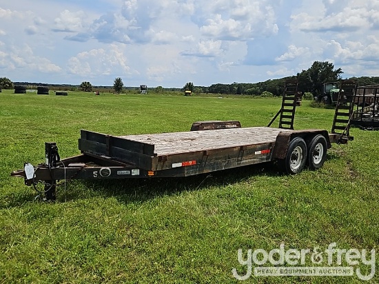 2002 20' Tandem Axle Equipment Trailer, 82" x 20', Ramps, 14,000lb GVWR