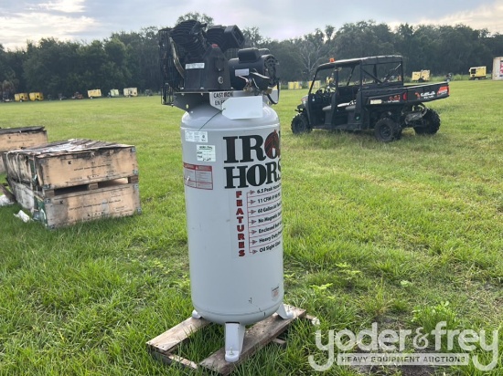 Iron Horse 6 Hp, 60 Gal Shop Air Compressor, V-Twin Cast Iron Pump, Hi-Flo, 135 Psi, 11.2 Cfm- Made