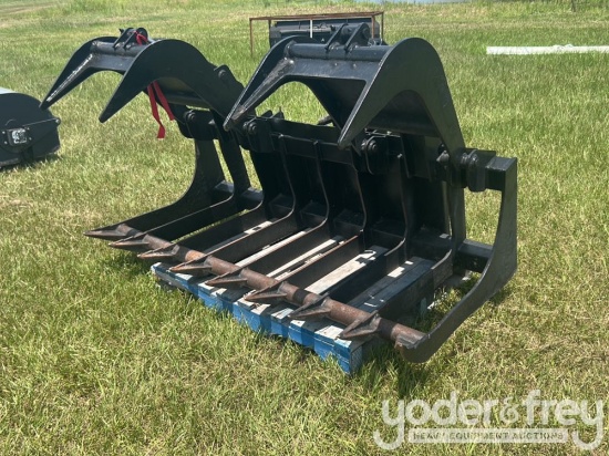 72" Rock Bucket with Grapple to suit Skidsteer