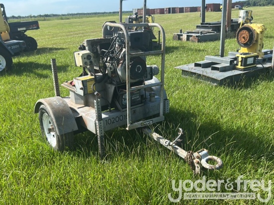 4" Dbl Diaphragm DD-OP-D-T Water Pump, Single Axle Trailer