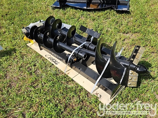 Unused 2025 GIYI Auger to suit Skidsteer, 8”...... Alloy Auger c/w 12”....../16”...... Auger Rod