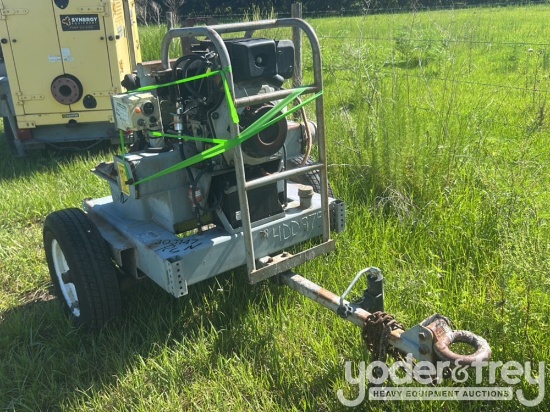 4" DBL-Diaphragm DD-OP-D-T Water Pump, Single Axle Trailer