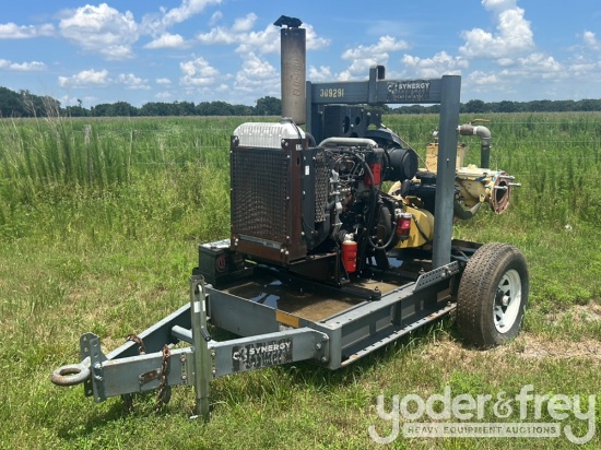 6" Centrifugal Trash Pioneer Water Pump, Single Axle Trailer