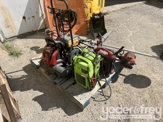 Pallet of Jump Boxes, Leaf Blower, Pressure Washer, Weed Wacker (No Power Cords)