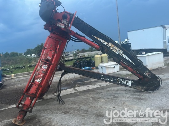 2016 Serco 7500 Log Loader, 23' Boom, Trailer Mount c/w Rotobec Grapple Rotating.