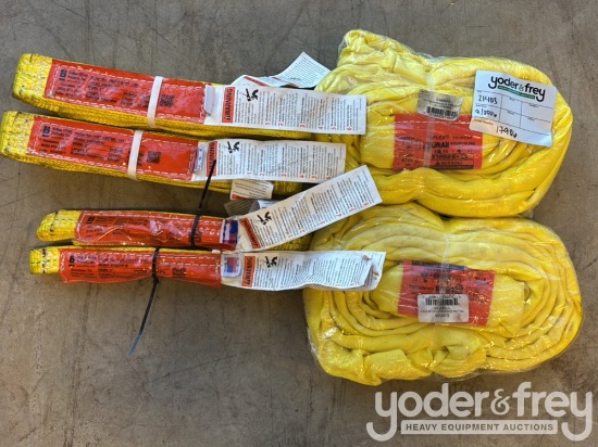 Unused 1" x 3' Strap (2 of), 2" x 6' Strap (2 of), 9' Tuflex Poly Roundsling (2 of)