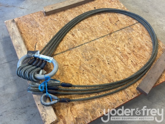 Unused American Rigging Supply, Wire Rope Sling, 4 Leg, 5/8" x 10'