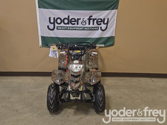 Unused 110CC Boulder 4 Stroke ATV with Electric Start, Remote Control Speed Limiter/Kill Switch, Blu