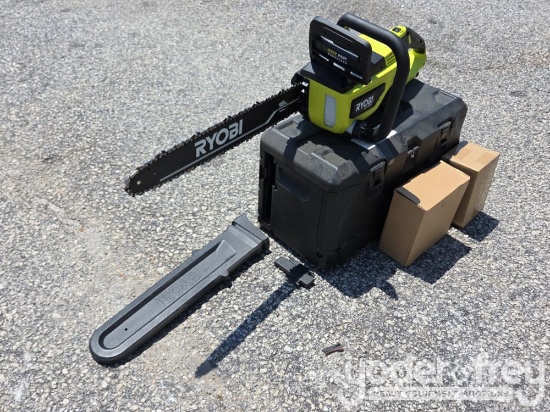 Unused Ryobi 18" Chainsaw c/w Case, Charger