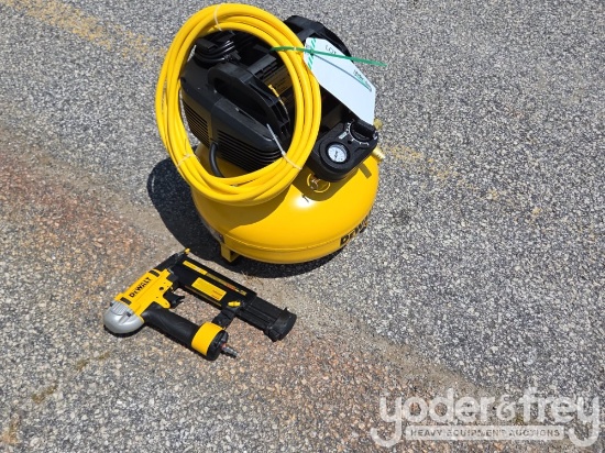 Unused Dewalt Pancake Air Compressor c/w Air Nailer