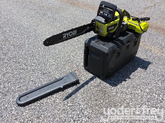 Unused Ryobi 18" Chainsaw c/w Case, Charger