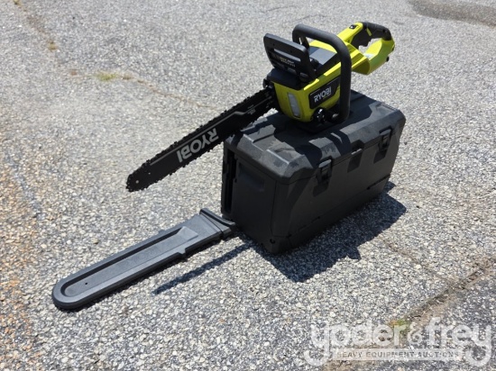 Unused Ryobi 18" Chainsaw c/w Case, No Charger