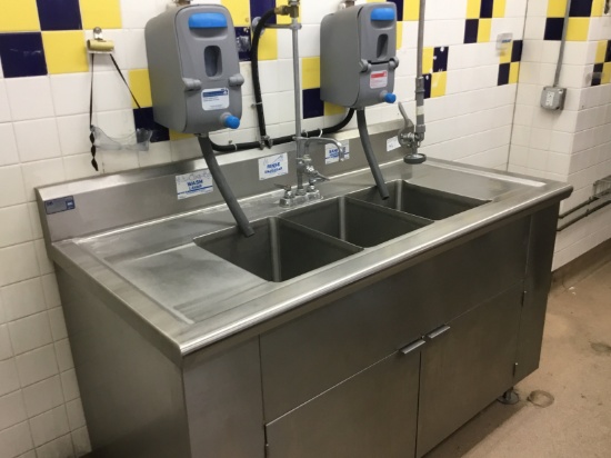 SINGLE SS HAND SINK WITH KNEE PEDALS