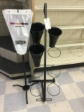 ROLLING FLORAL STAND WITH BAG DISPENSER
