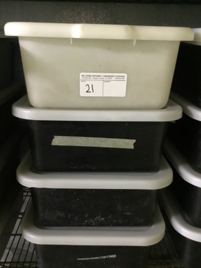 4 BLACK HAMBURGER TUBS