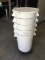 5 WHITE TRASH CANS