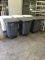 LOT OF GRAY TRASH CANS