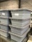 4 HAMBURGER TUBS W/LIDS