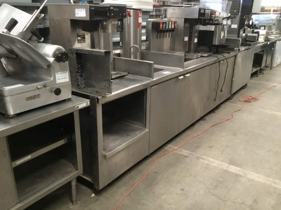 10' S.S. COUNTER W/SINK AND SODA DISPENSOR