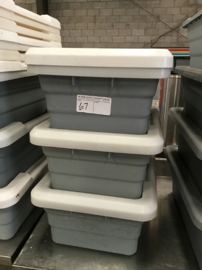 3 HAMBURGER TUBS W/LIDS
