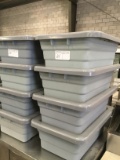 4 HAMBURGER TUBS W/LIDS