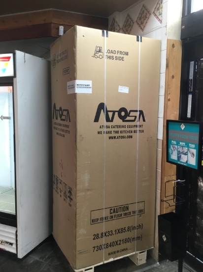 Single glass door freezer new in box