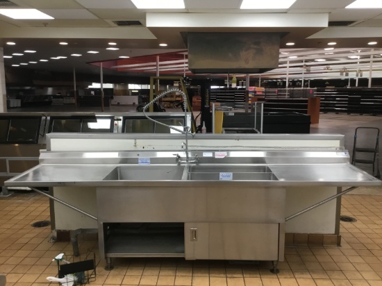 10' 3 hole sink with drain boards