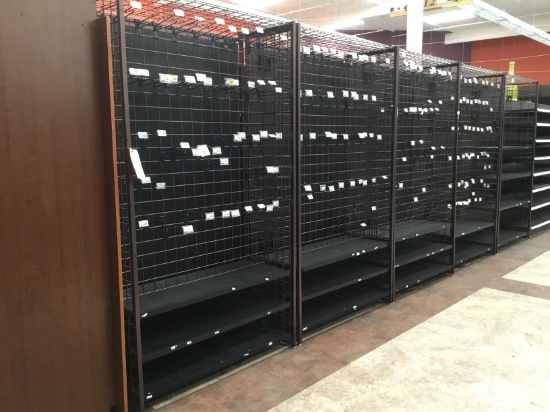 one lot 5 4' Sections of wire peg hanging displays